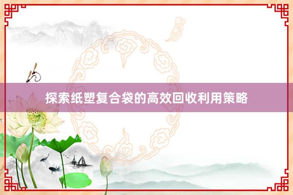 探索纸塑复合袋的高效回收利用策略